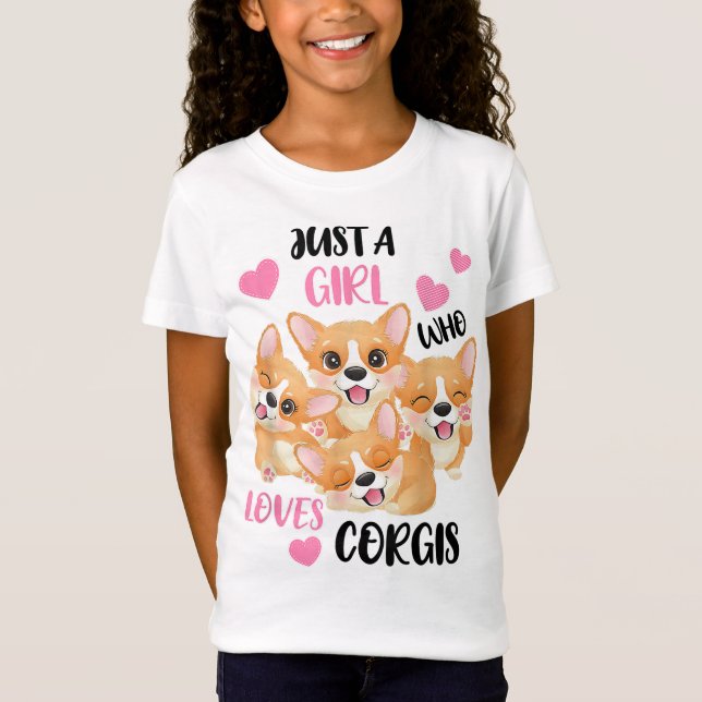 Camiseta Só uma garota que ama Corgis (Frente)