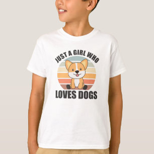 Camiseta Só uma garota que ama Corgis Kawaii Dog Corgi