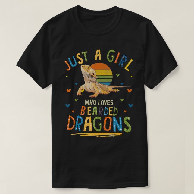 Camiseta Só uma garota que ama dragões barbudos (Frente do Design)