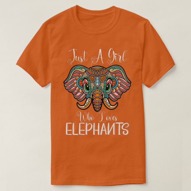 Camiseta Só uma garota que ama elefantes - Presente elefant (Frente do Design)