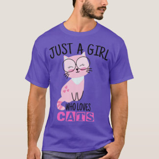 Camiseta Só uma garota que ama gatos bonitos dono de gatos