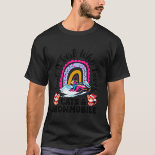 Camiseta Só uma garota que ama gatos e moto-neve