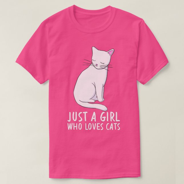 Camiseta Só uma garota que ama gatos gostosos e fofinhos (Frente do Design)
