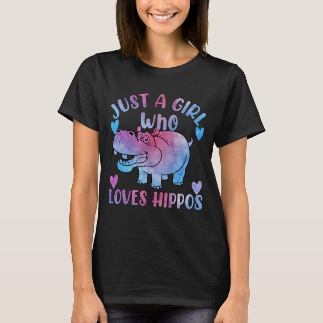 Camiseta Só uma garota que ama Hippopotamus Lover (Frente)
