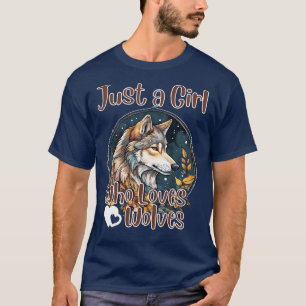 Camiseta Só uma garota que ama lobos Watercolor Lobo