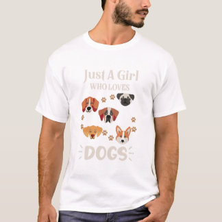 Camiseta Só uma garota que ama o cachorro