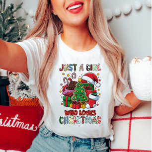 Camiseta Só uma garota que ama o chá de Natal