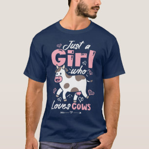 Camiseta Só uma garota que ama o fazendeiro das vacas