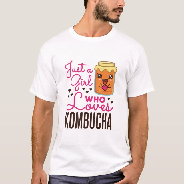 Camiseta Só uma garota que ama o Kombucha Tea Kawaii (Frente)
