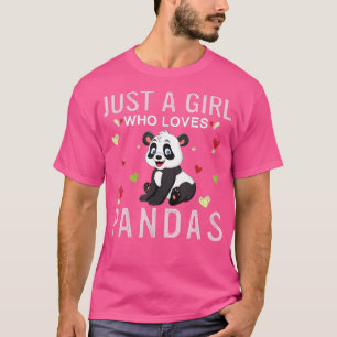 Camiseta Só uma garota que ama pandas mulheres bonitas e pa