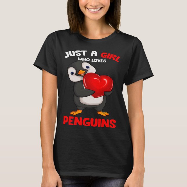 Camiseta Só uma garota que ama pinguins crianças pinguins p (Frente)