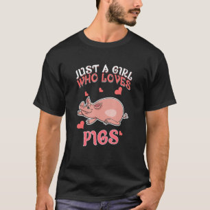 Camiseta Só uma garota que ama porcos colheram celeiro
