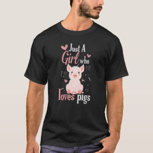 Camiseta Só uma garota que ama porcos colheram celeiro
