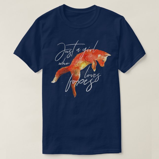 Camiseta Só uma garota que ama raposas, raposas, rapé, bich (Frente do Design)