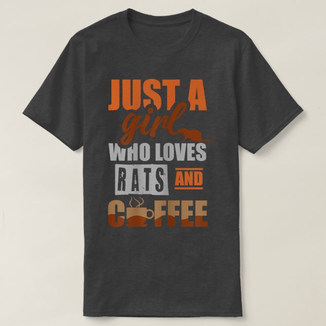 Camiseta Só uma garota que ama ratos e café (Frente do Design)