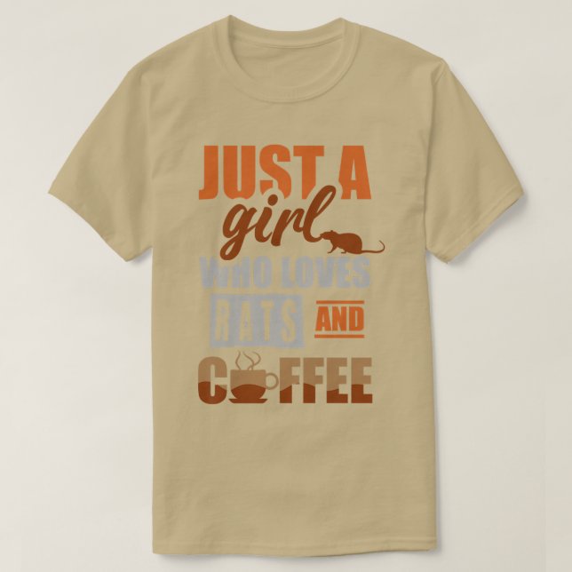 Camiseta Só uma garota que ama ratos e café Premium (Frente do Design)