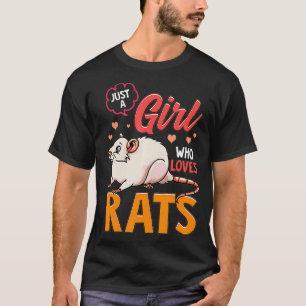 Camiseta Só uma garota que ama ratos, ratos, ratos giros pa