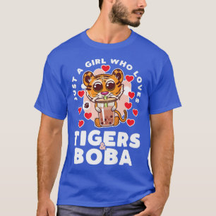 Camiseta Só uma garota que ama Tigres e Boba Tea Tiger An