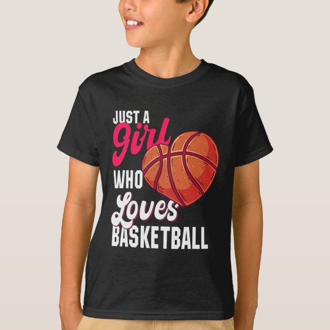 Camiseta Só uma garota que ama uma garota de basquete garot (Frente)