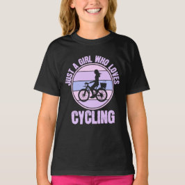 Camiseta Só uma garota que ama uma moça de bicicleta