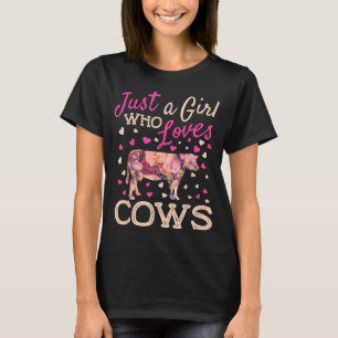 Camiseta Só uma garota que ama vacas vivendo moças que viaj