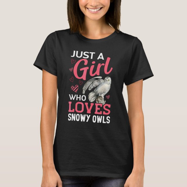 Camiseta Só Uma Menina Adora Pássaro De Neve (Frente)