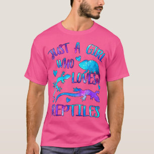 Camiseta Só Uma Menina Adora Répteis Lizard Lover Gecko Cha