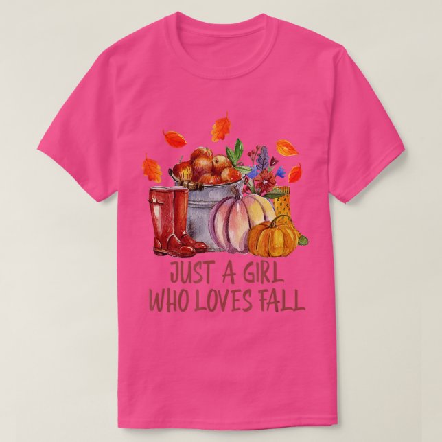 Camiseta Só Uma Menina Que Adora A Amarra De Pumpkin Fora A (Frente do Design)