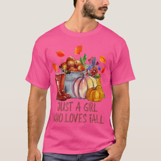 Camiseta Só Uma Menina Que Adora A Amarra De Pumpkin Fora A
