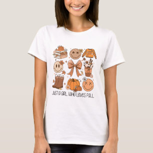 Camiseta Só Uma Menina Que Adora A Pumpkin Caindo Que A Pic