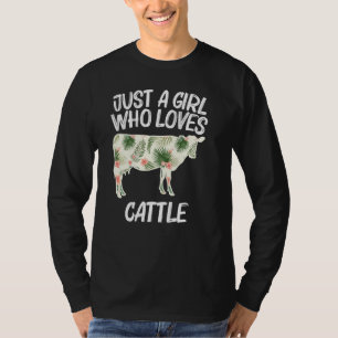 Camiseta Só Uma Menina Que Adora Bovinos Para Mulheres Tour
