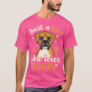 Camiseta Só Uma Menina Que Adora Boxers Cachorros Cachorros