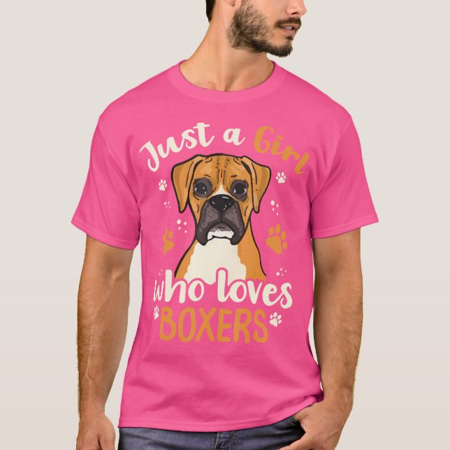 Camiseta Só Uma Menina Que Adora Boxers Cachorros Cachorros (Frente)