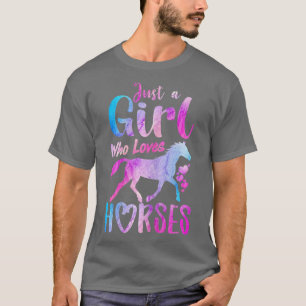 Camiseta Só Uma Menina Que Adora Cavalos A Correr Gir De Ca