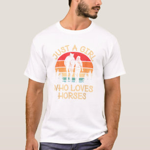 Camiseta Só Uma Menina Que Adora Cavalos Cavalos De Cavalo