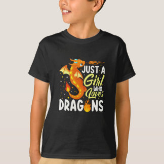 Camiseta Só Uma Menina Que Adora Dragões adoráveis