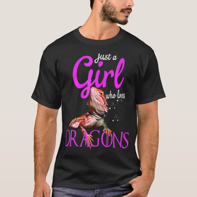 Camiseta Só Uma Menina Que Adora Dragões Carnados Engraçado (Frente)