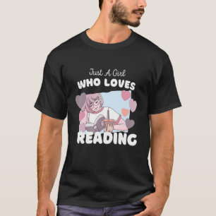 Camiseta Só Uma Menina Que Adora Ler Um Bocado Borrão