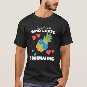 Camiseta Só Uma Menina Que Adora Nadar Meninas Bonitas Nada