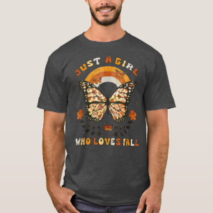 Camiseta Só Uma Menina Que Adora O Fall Autumn Vintage Rain