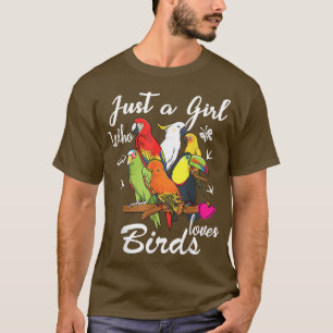Camiseta Só Uma Menina Que Adora Pássaros, Pássaros Vendo P