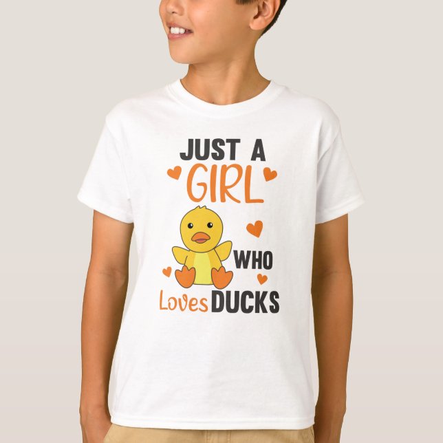Camiseta Só Uma Menina Que Adora Patos - Pato De Animais Bo (Frente)