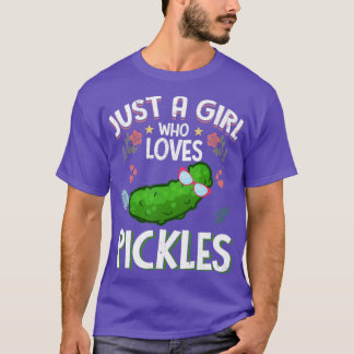 Camiseta Só Uma Menina Que Adora Picles Engraçada Farmer