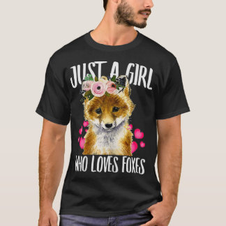 Camiseta Só Uma Menina Que Adora Raposa Pai Mãe Garota