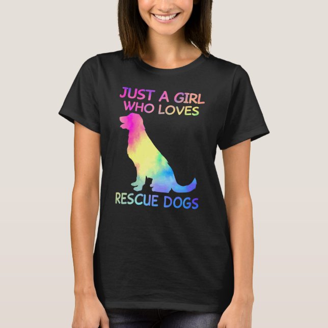 Camiseta Só Uma Menina Que Adora Resgate Cachorros Engraçad (Frente)