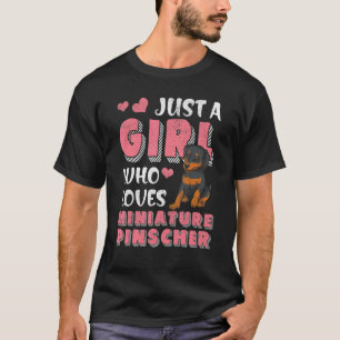 Camiseta Só Uma Menina Que Adora Um Cachorro Miniatura Min