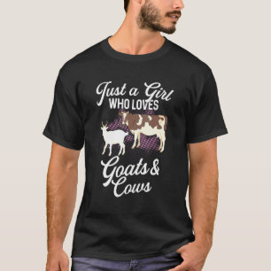 Camiseta Só Uma Menina Que Adora Vacas Goat Mulheres Fazend