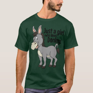 Camiseta Só Uma Menina Que Ama A Fazenda Animal Do Donkeys 