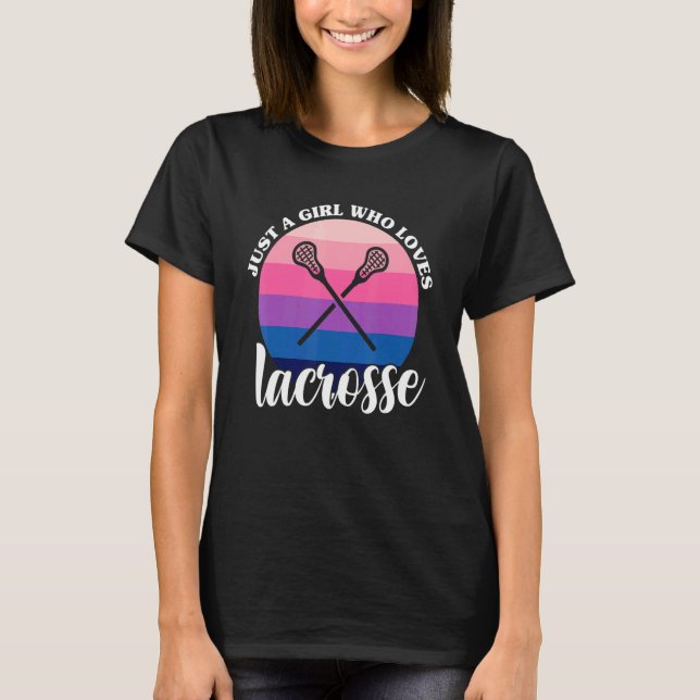 Camiseta Só Uma Menina Que Ama A Lacrosse Lax Player Women  (Frente)