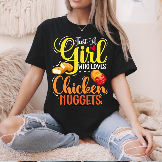 Camiseta Só Uma Menina Que Ama A Menina De Frango Dando Pre (Criador carregado)